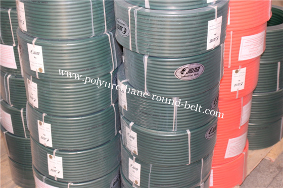 Green High Tensile And Tear Strength Resistance To Oils Fuels Polyurethane Round Belt For Industrial